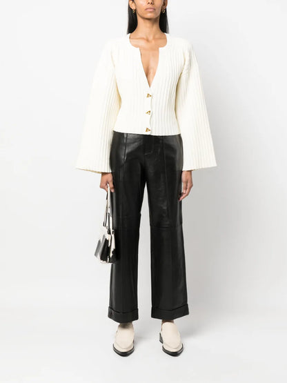 Zima Leather Cropped Trousers