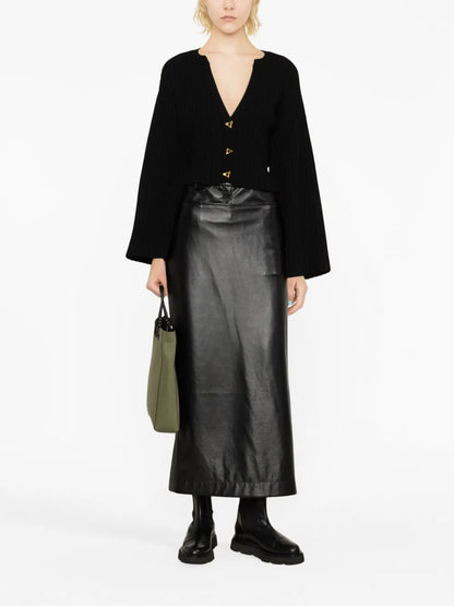 Morrow Ribbed-Knit Cropped Cardigan