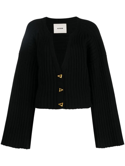 Morrow Ribbed-Knit Cropped Cardigan