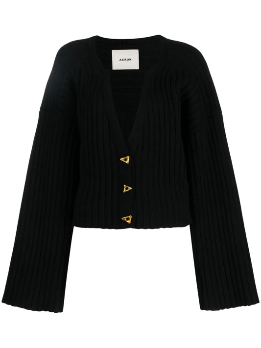 Morrow Ribbed-Knit Cropped Cardigan