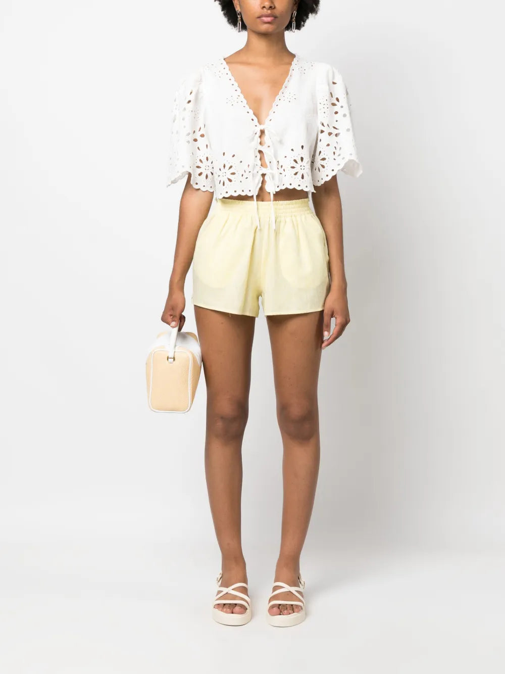 Elasticated-Waistband Cotton-Linen Blend Shorts