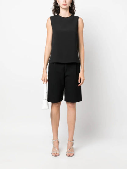 Crew-Neck Twill Tank Top