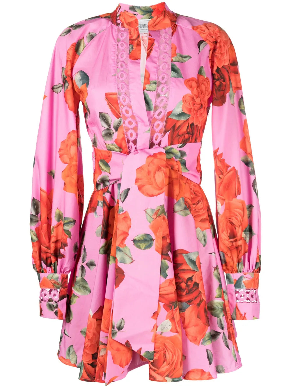 Floral-Print Belted Cotton Dress