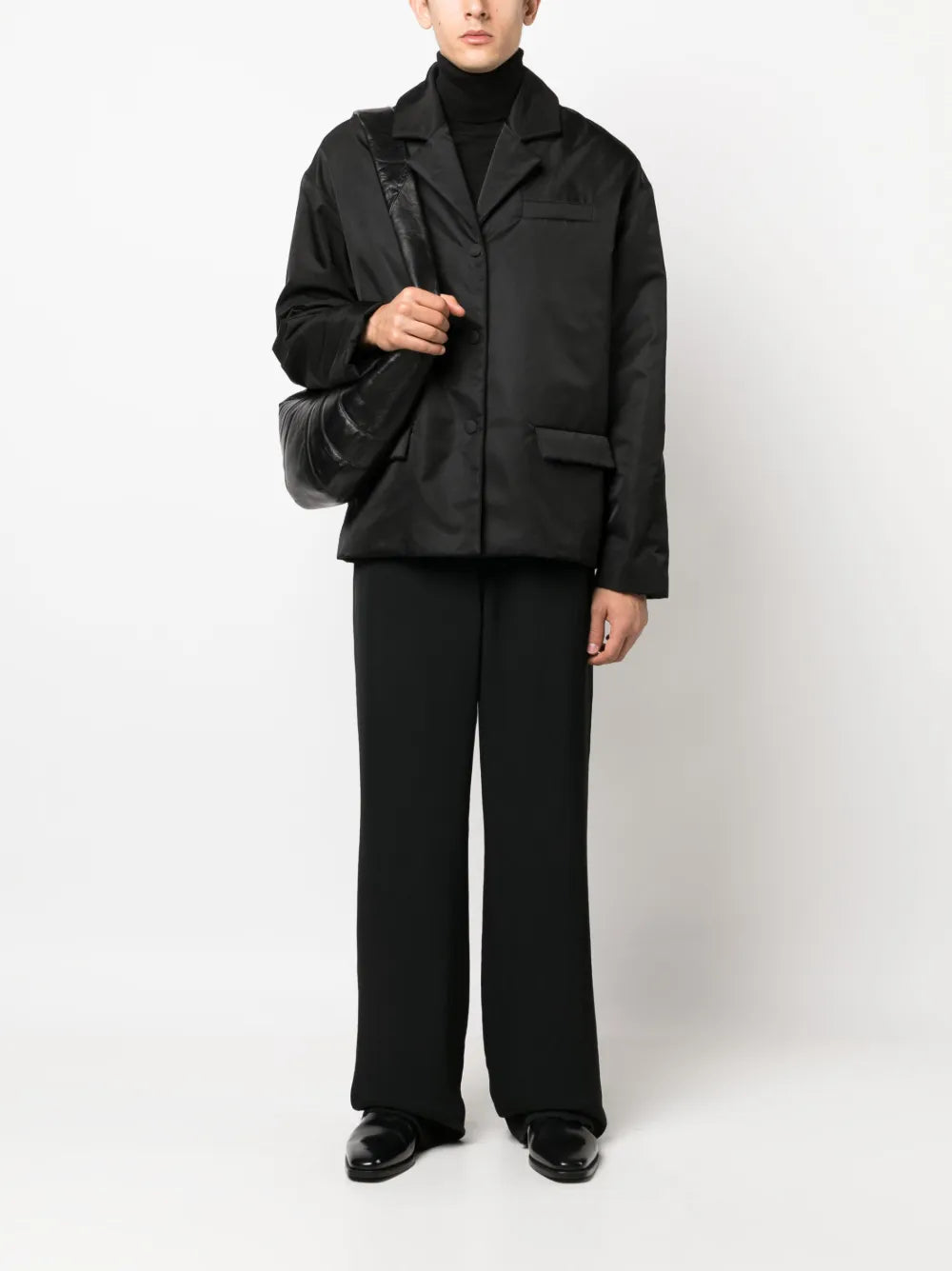 Padded Single-Breasted Blazer