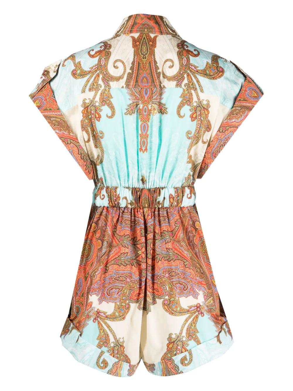 Patterned-Jacquard Cotton Playsuit