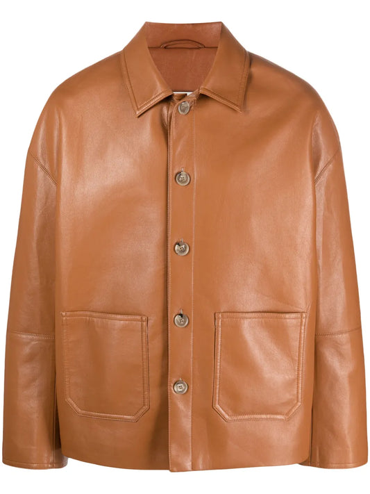 Seger Regenerated-Leather Shirt Jacket