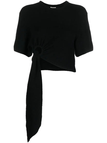 Davita Asymmetric Terrycloth Top