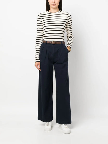 Wide-Leg Cotton Trousers