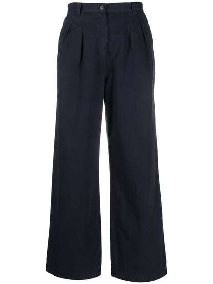 Wide-Leg Cotton Trousers