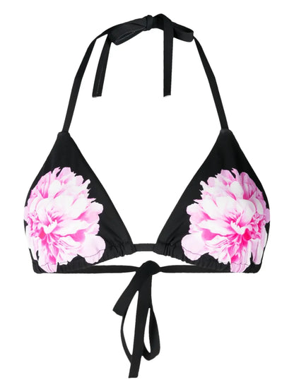 Floral-Print Bikini Top