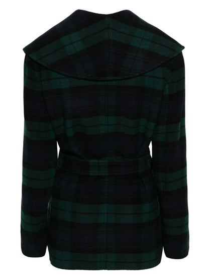 Checked Belted Coat