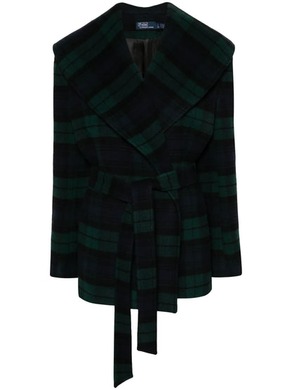 Checked Belted Coat