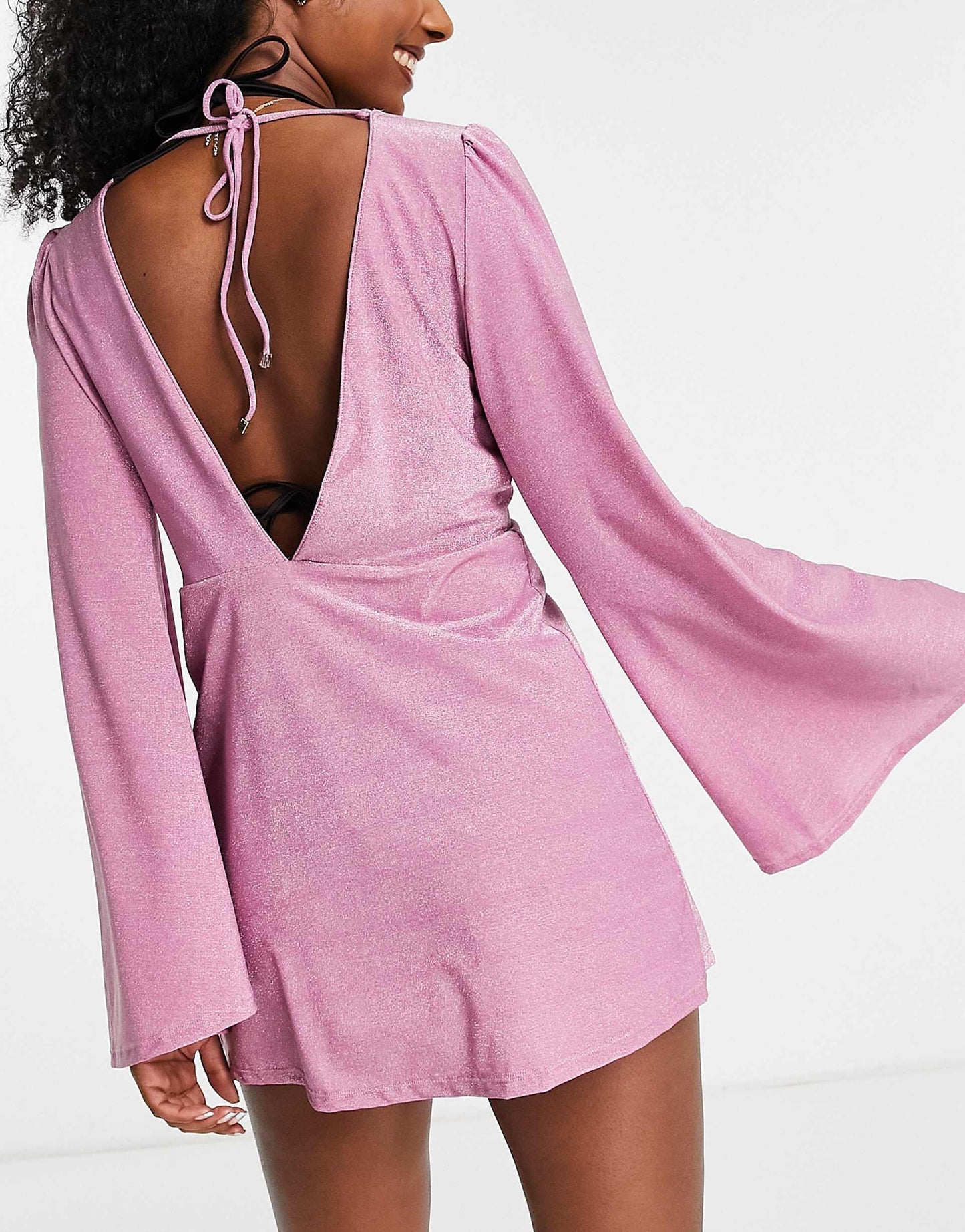 Ring Detail Kaftan Mini Beach Dress