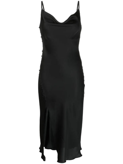 Cowl-Neck Midi Dress