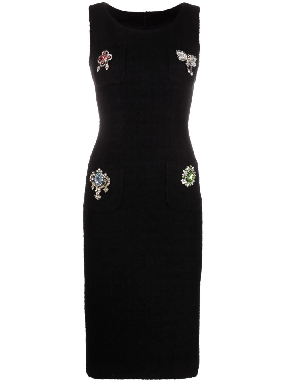 Appliqué-Detail Midi Dress