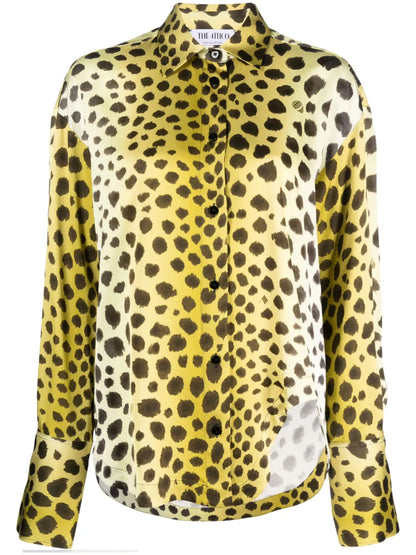Cheetah-Print Long-Sleeve Shirt
