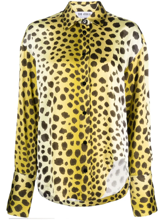 Cheetah-Print Long-Sleeve Shirt