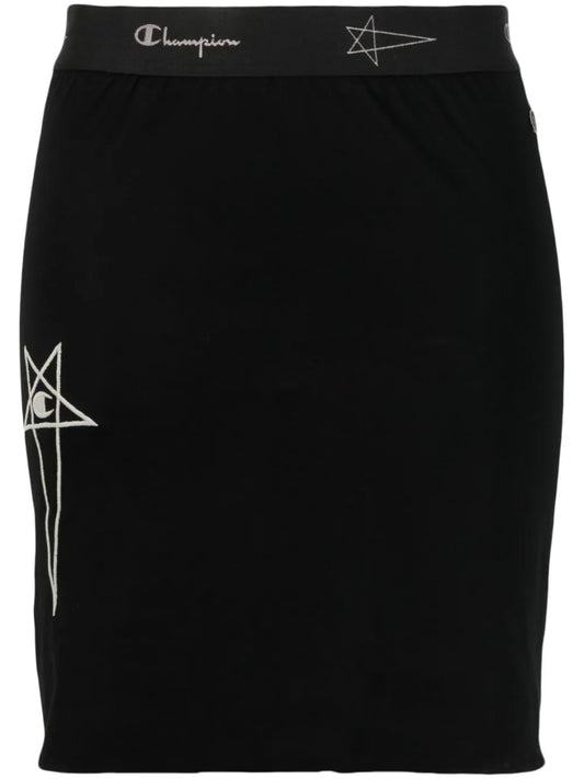 Elasticated Logo-Waistband Skirt