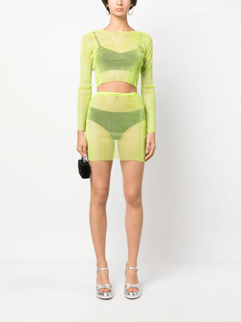 Rhinestone-Embellished Miniskirt