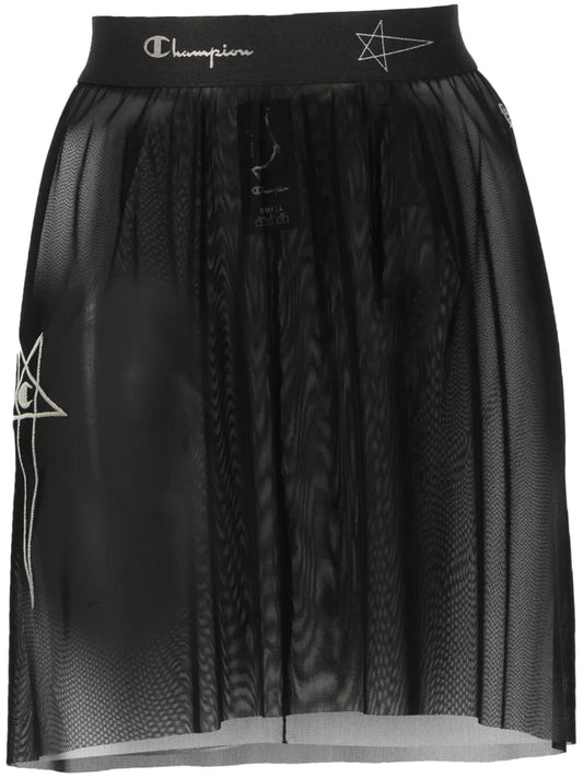 Logo-Waistband Sheer Skirt