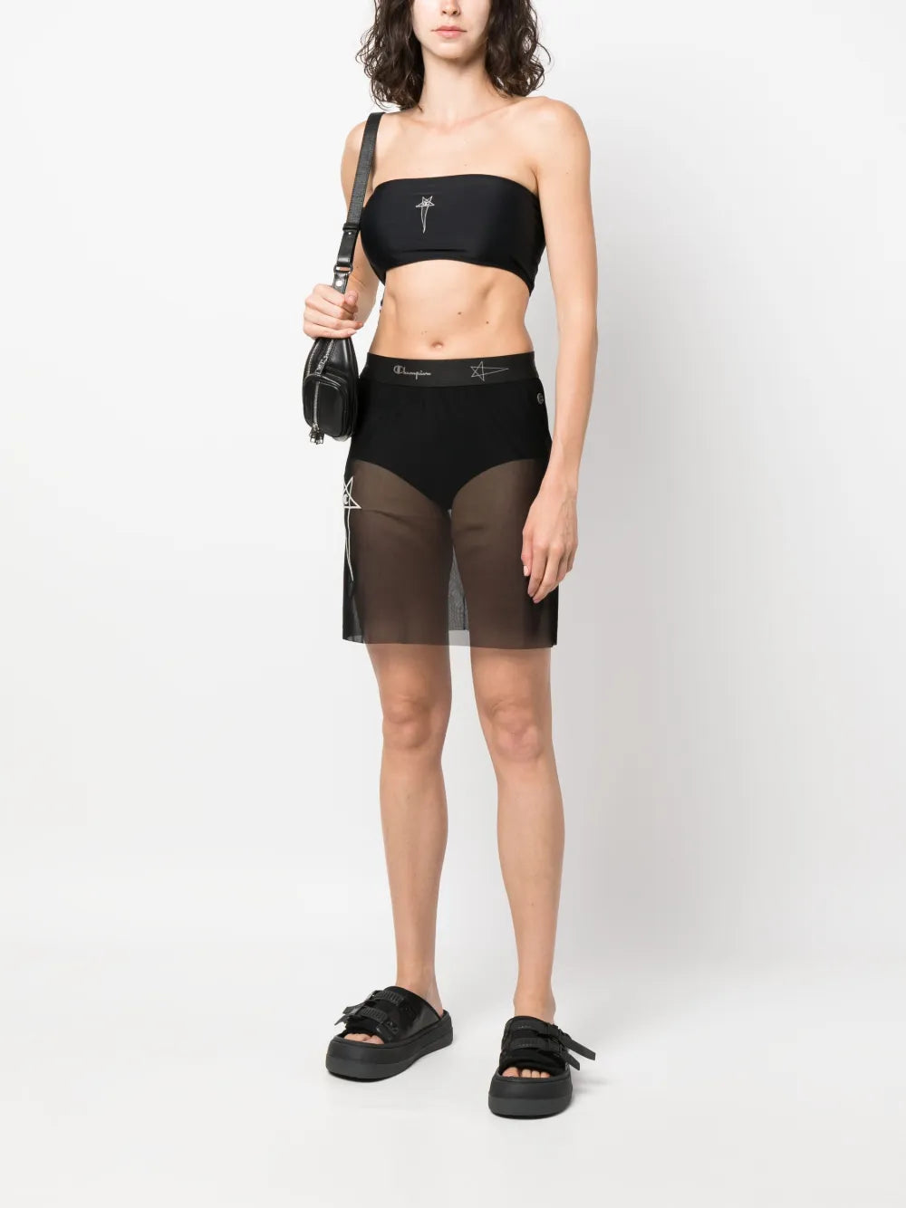 Logo-Waistband Sheer Skirt