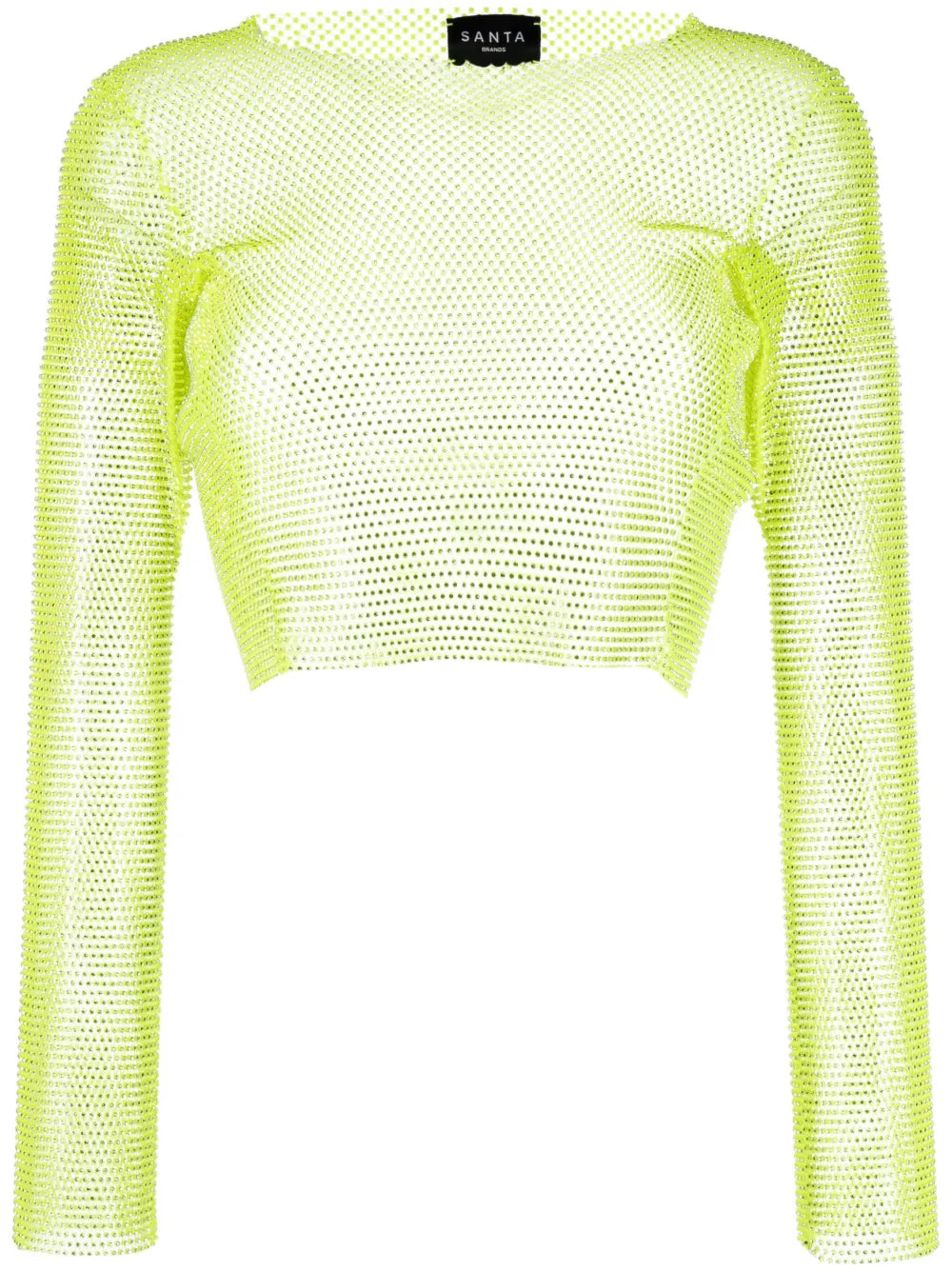 Rhinestone-Embellished Cropped Top