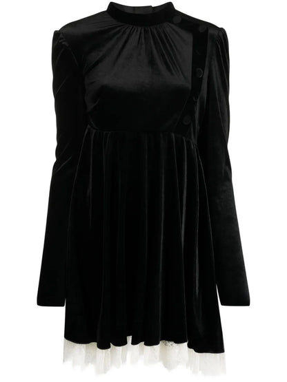 Pleated Velvet Dress