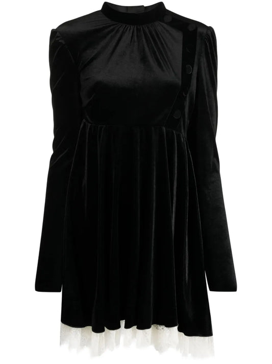 Pleated Velvet Dress