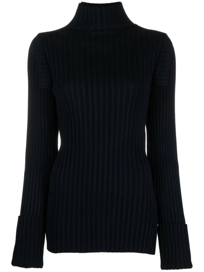 Roll-Neck Side-Slit Top
