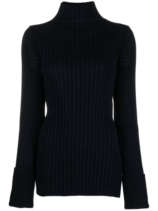 Roll-Neck Side-Slit Top