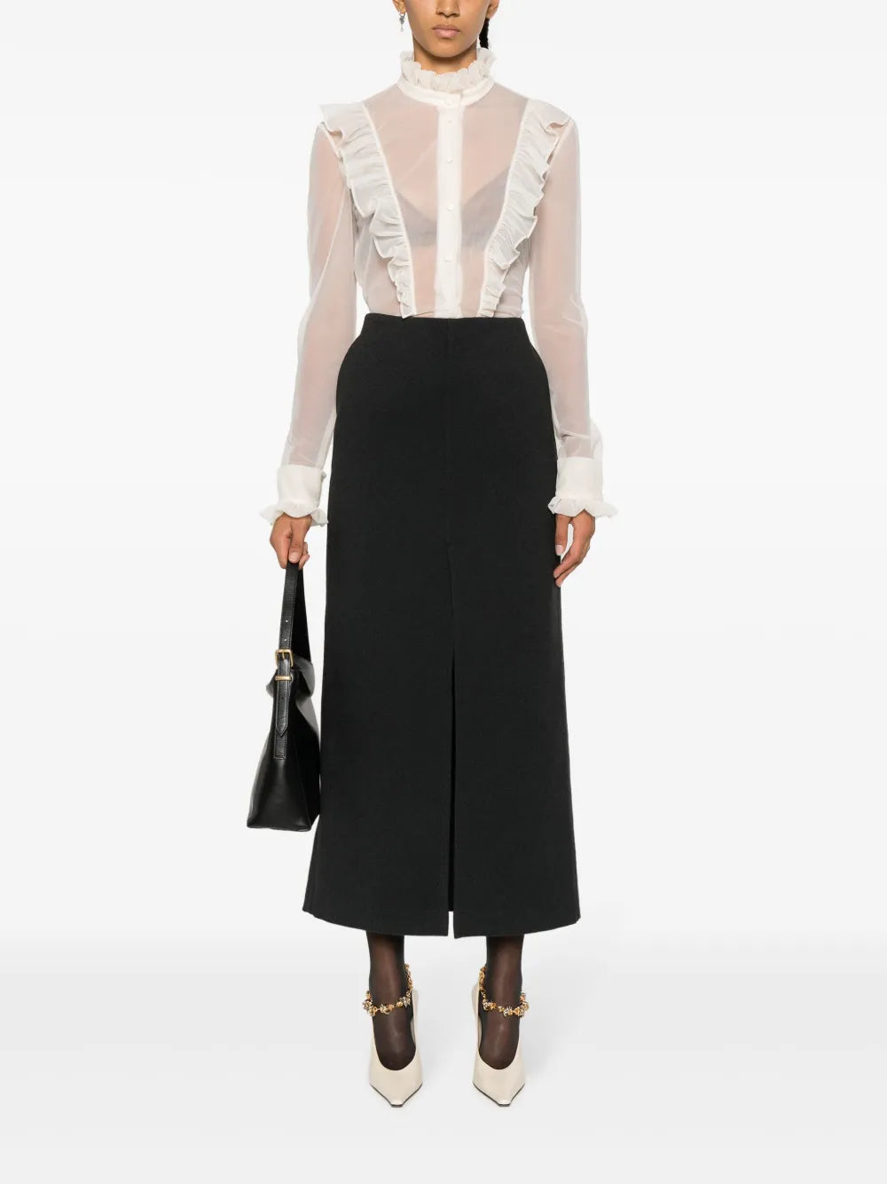 Front-Slit A-Line Maxi Skirt