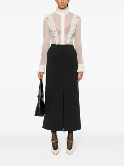 Front-Slit A-Line Maxi Skirt