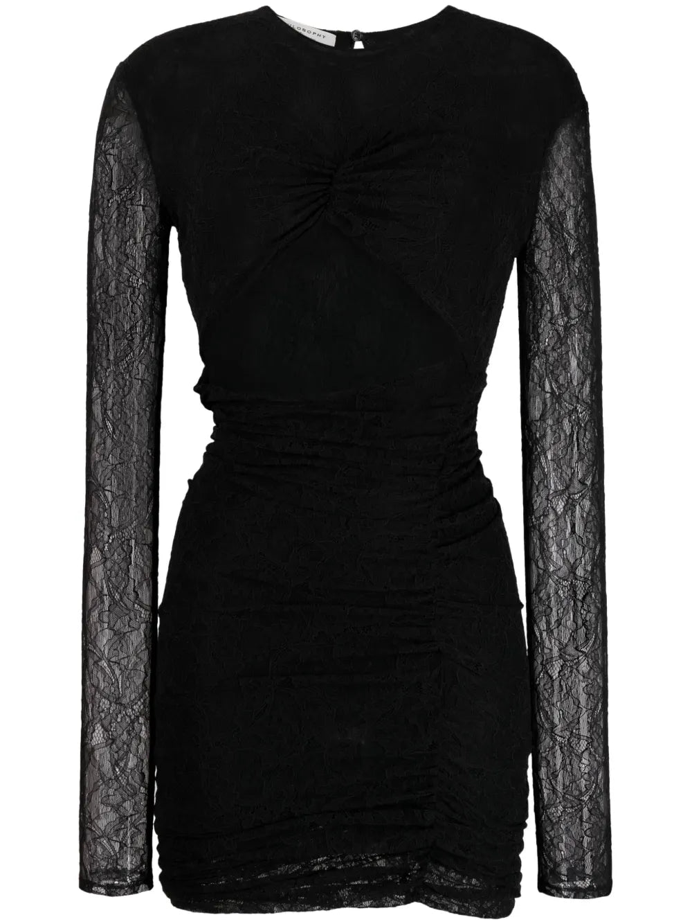 Chantilly-Lace Ruched Minidress
