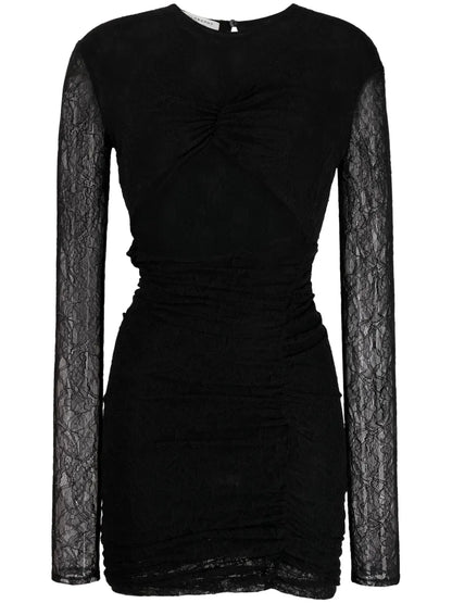Chantilly-Lace Ruched Minidress