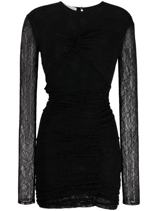 Chantilly-Lace Ruched Minidress