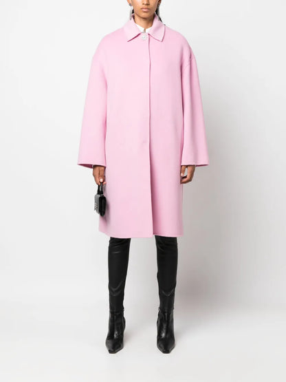 Rhinestone-Button Single-Breasted Coat