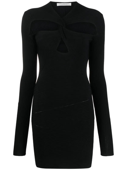 Cut-Out Ribbed Minidress