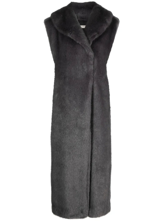 Sleeveless Faux-Fur Coat