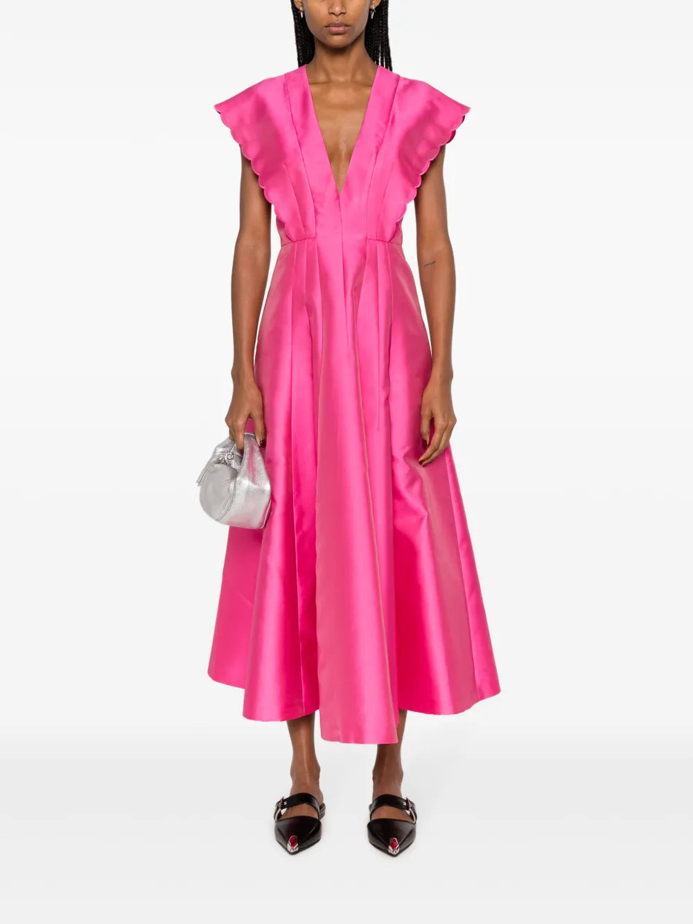 Radzmir Scallop-Edge Midi Dress