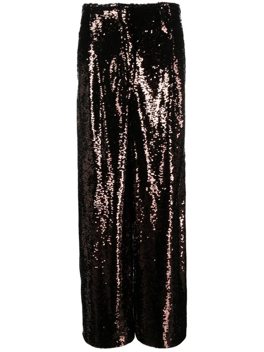 Sequined Straight-Leg Trousers