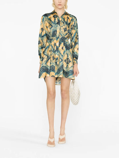 Jude Diamond-Print Shirt Dress