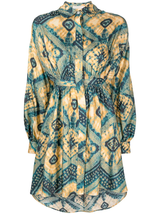 Jude Diamond-Print Shirt Dress