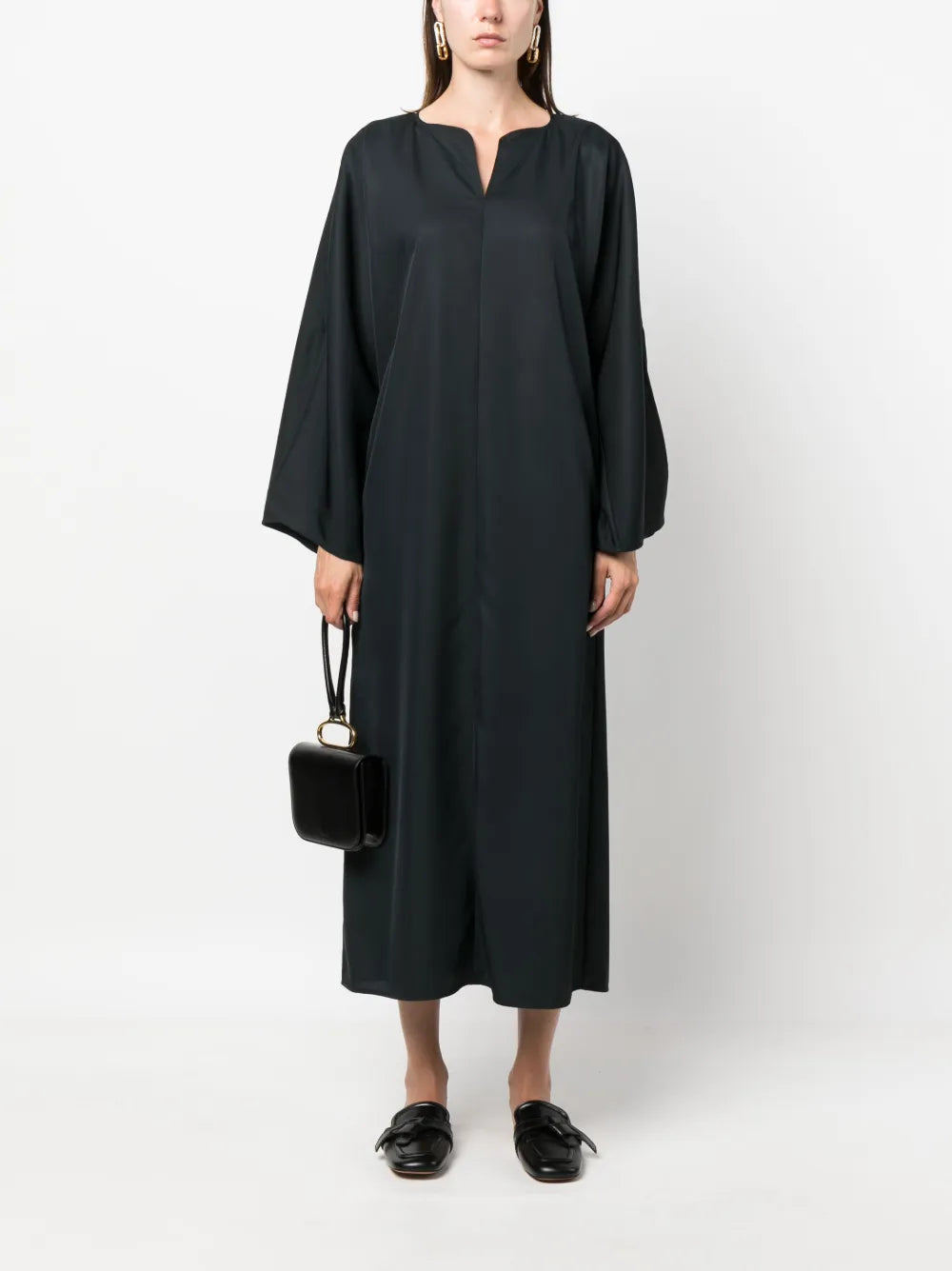 Split-Neck Kaftan Midi Dress