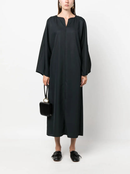 Split-Neck Kaftan Midi Dress