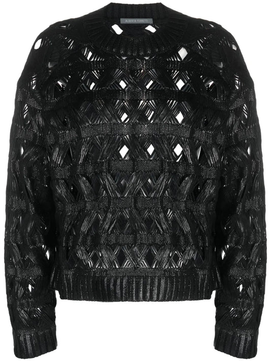 Open-Knit Crew-Neck Jumper