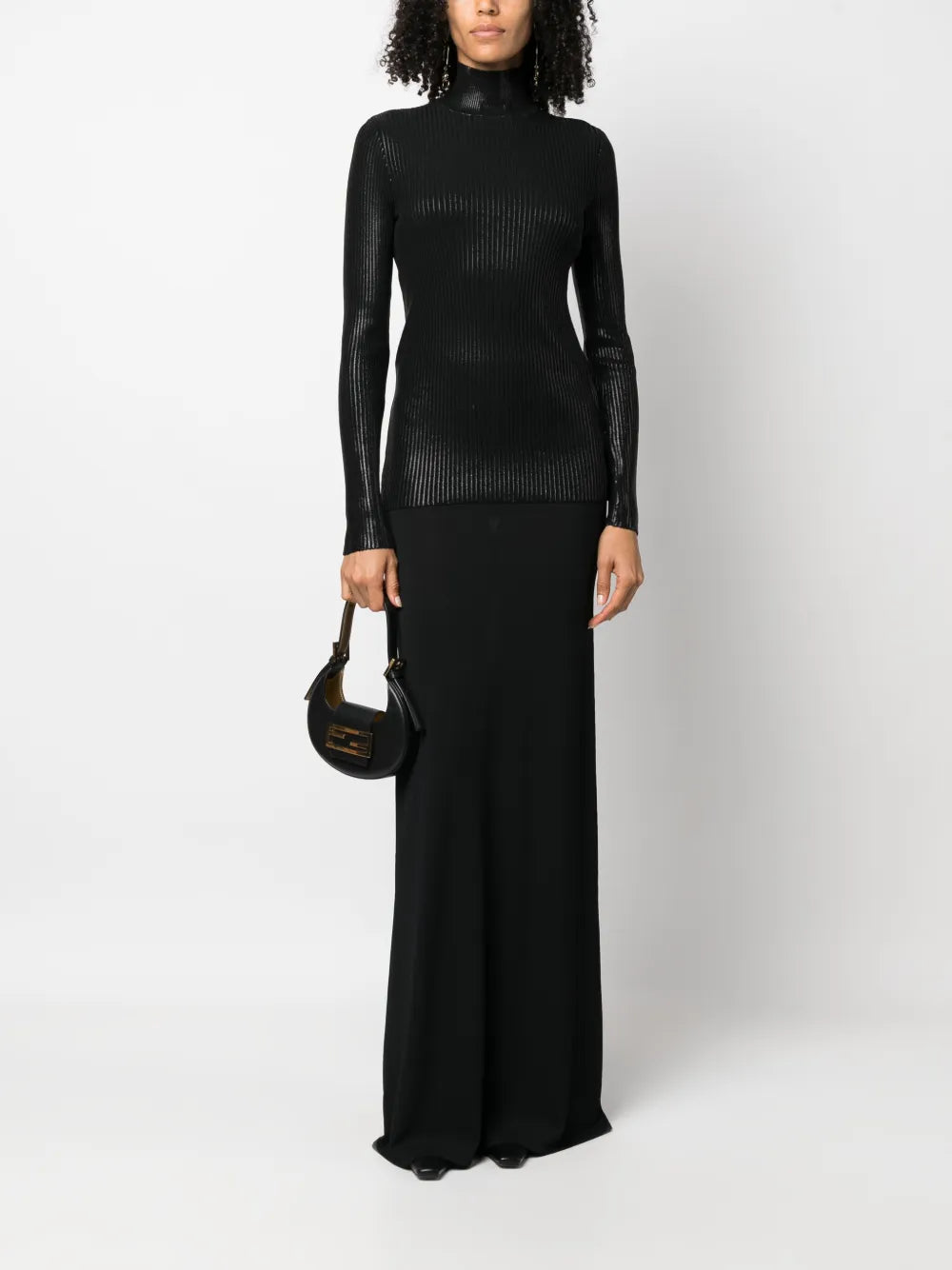 High-Neck Ribbed-Knit Jumper