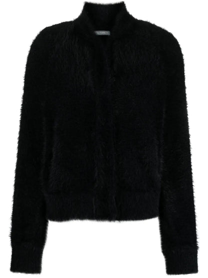 Brushed-Effect Press-Stud Cardigan