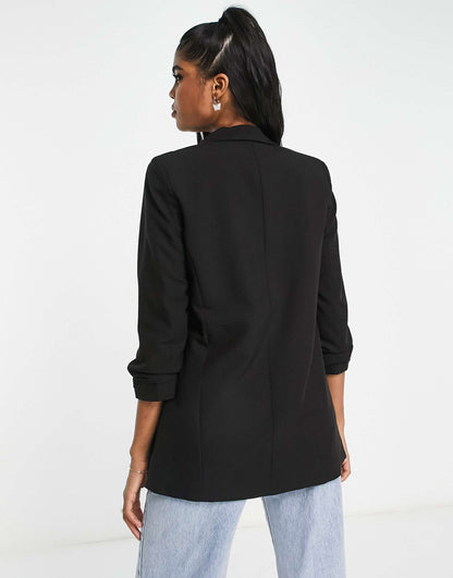 Ruched Sleeve Blazer