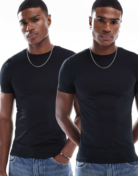 Essential 2 Pack Muscle Fit T-Shirts