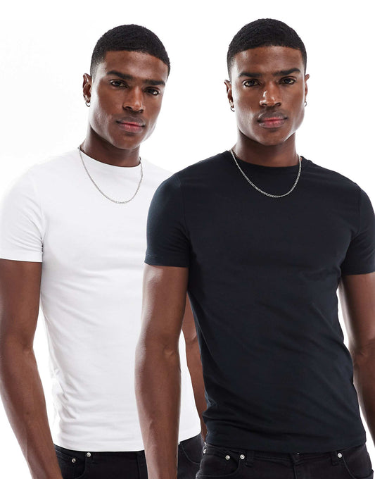 Essential 2 Pack Muscle Fit T-Shirts